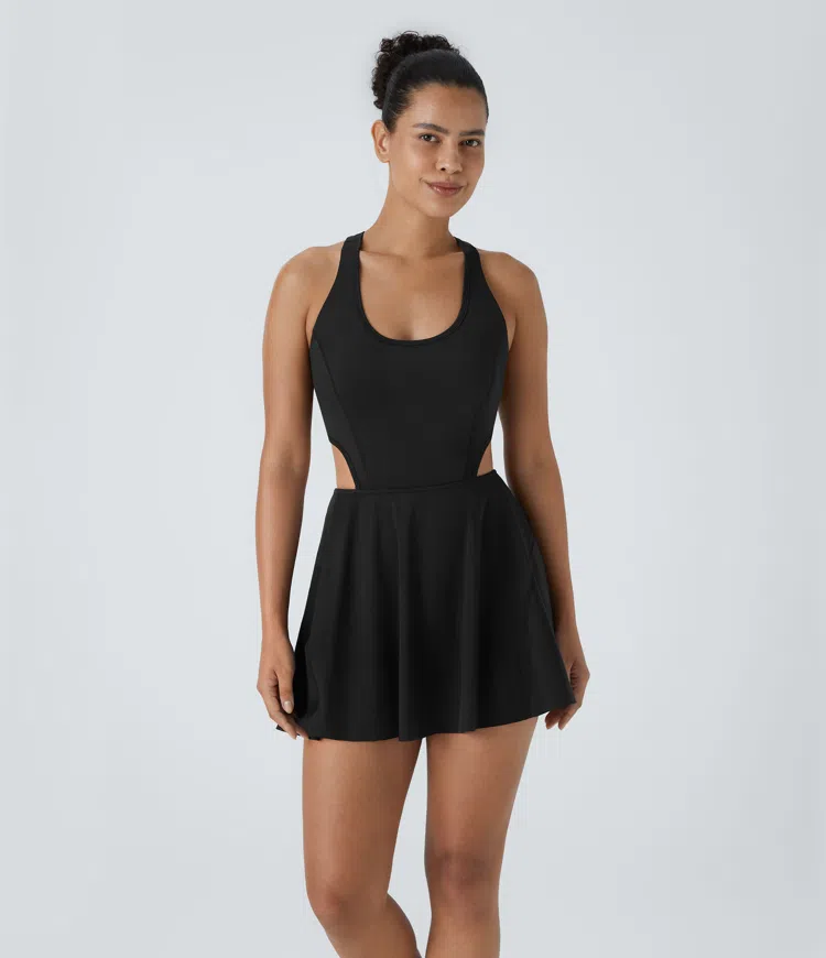 SoftlyZero™ Airy Cut Out 2-in-1 Pocket Cool Touch Mini Tennis Active Dress-UPF50+