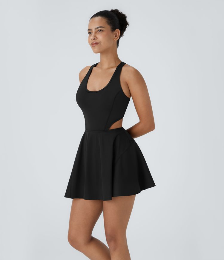 SoftlyZero™ Airy Cut Out 2-in-1 Pocket Cool Touch Mini Tennis Active Dress-UPF50+