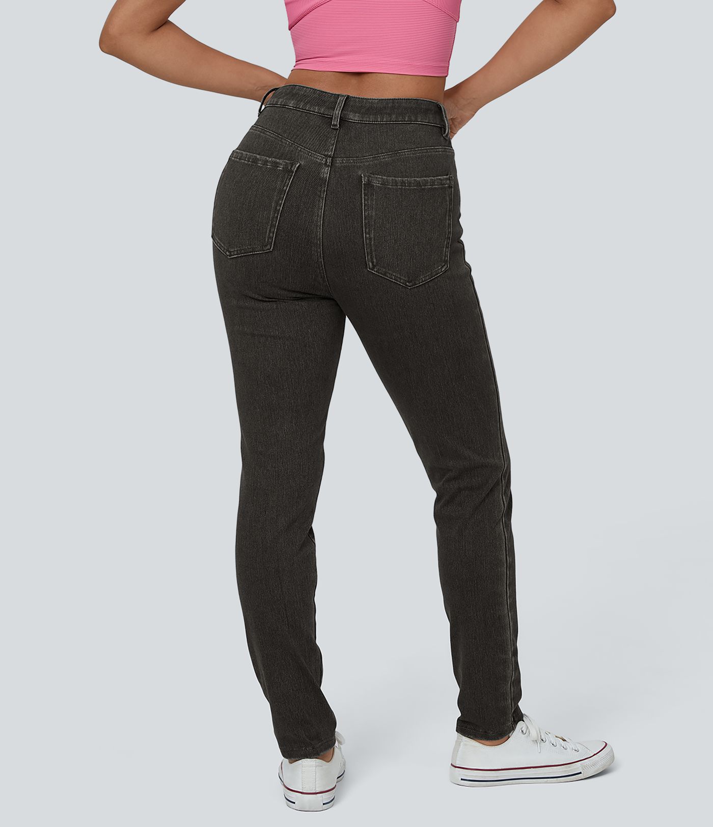 Halara Flex™ High Waisted Zipper Pockets Casual Jeans