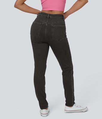 Halara Flex™ High Waisted Zipper Pockets Casual Jeans