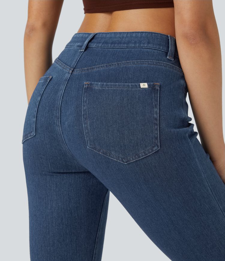 Jeans Halara Flex™ Denim elástico tiro alto cremallera bolsillo