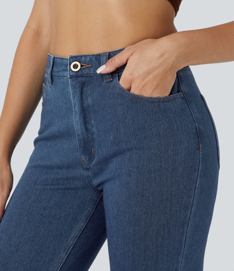 Jeans Halara Flex™ Denim elástico tiro alto cremallera bolsillo