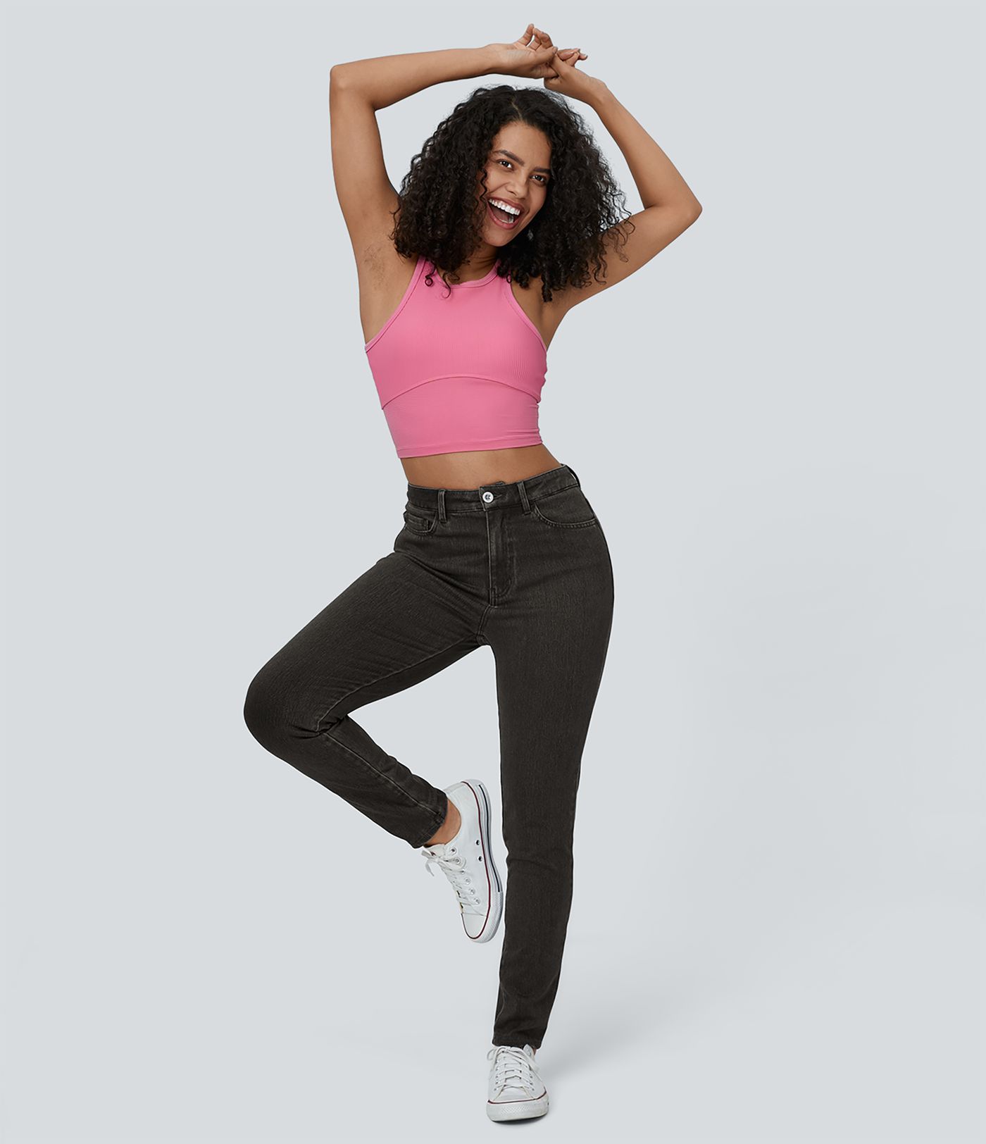 Halara Flex™ High Waisted Zipper Pockets Casual Jeans