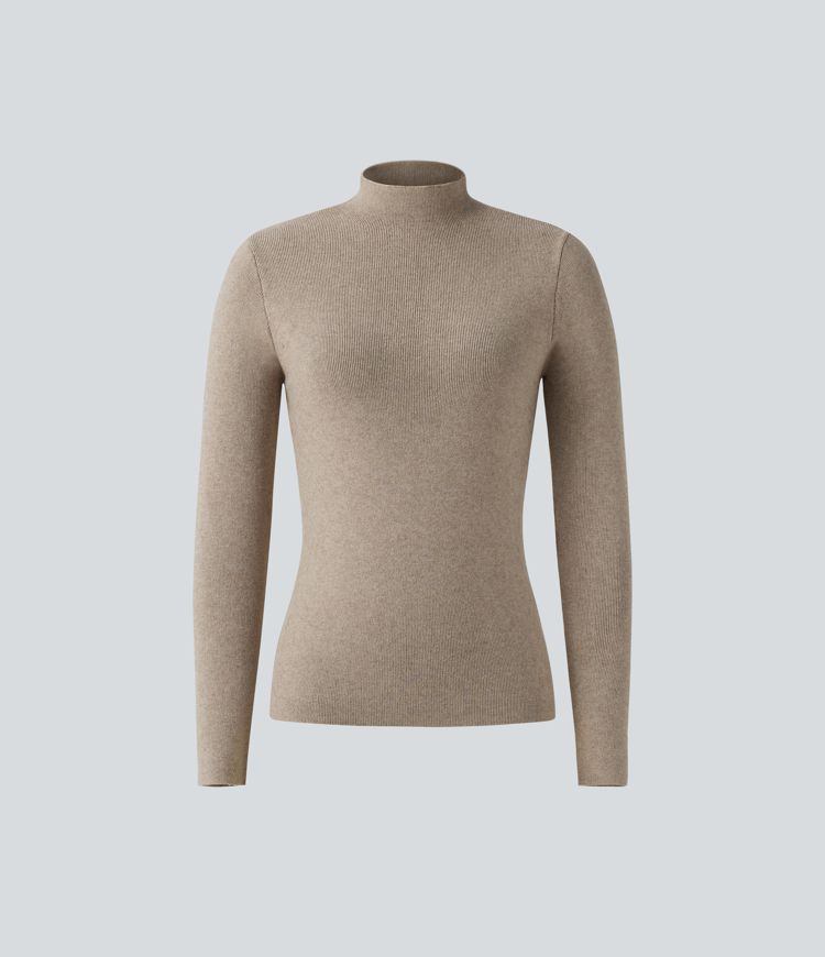 Mock Neck Long Sleeve Skinny Work Sweater
