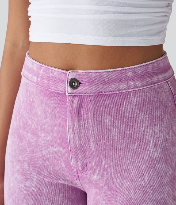 Halara Flex™ High Waisted Pocket Washed Colorful Casual Jeans