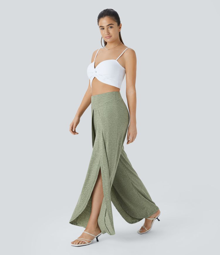 High Waisted Wide Leg Flowy Pants