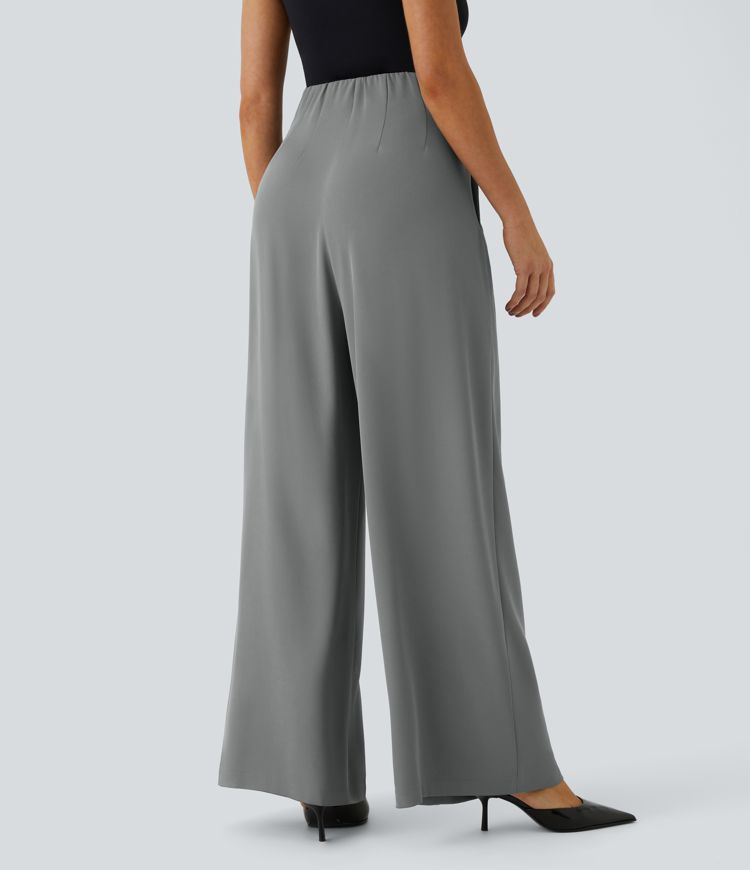 Halara Flex™ Super High Waisted Pockets Wide Leg Work Pants