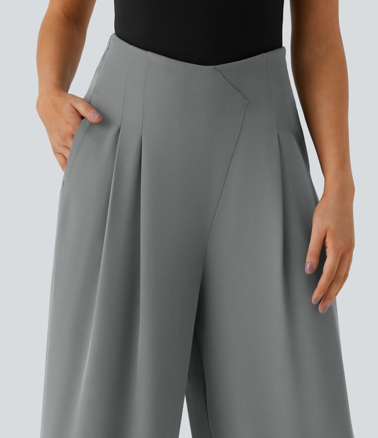 Halara Flex™ Super High Waisted Pockets Wide Leg Work Pants