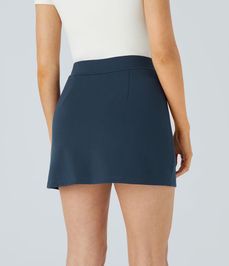 High Waisted Decorative 2-in-1 Mini Work Skirt