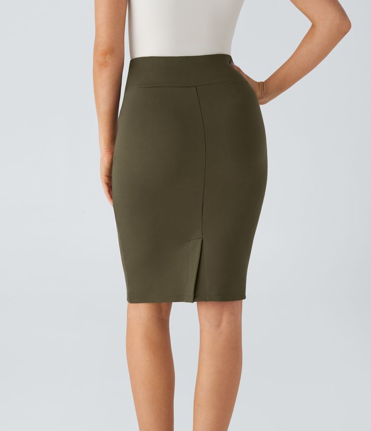 High Waisted Split Bodycon Work Pencil Skirt