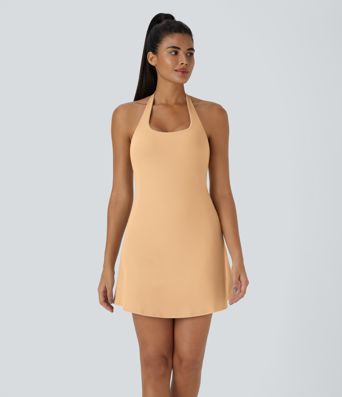 SoftlyZero™ Plush Halter 2-in-1 Pocket Mini Slip Active Dress