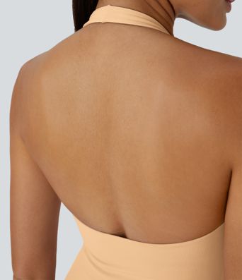 SoftlyZero™ Plush Halter 2-in-1 Pocket Mini Slip Active Dress