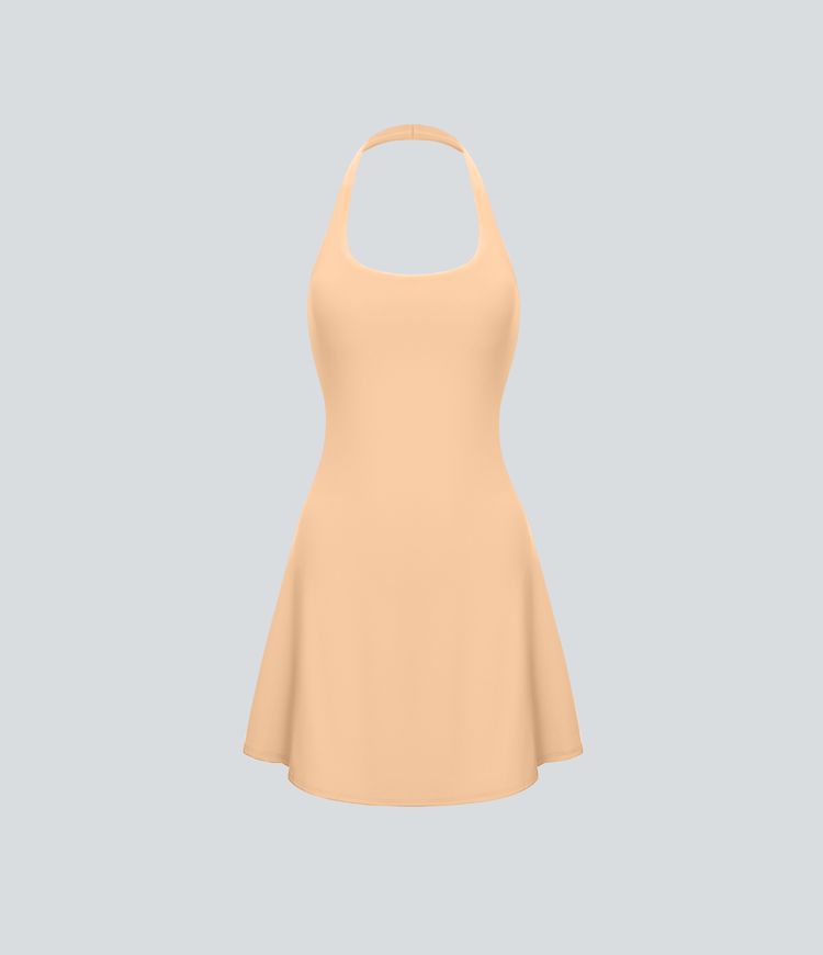 SoftlyZero™ Plush Halter 2-in-1 Pocket Mini Slip Active Dress