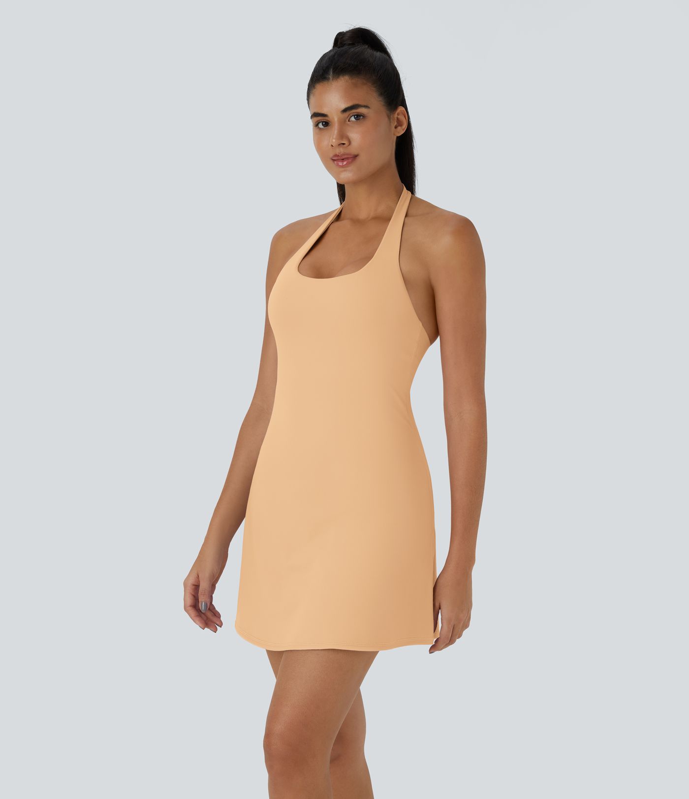 SoftlyZero™ Plush Halter 2-in-1 Pocket Mini Slip Active Dress