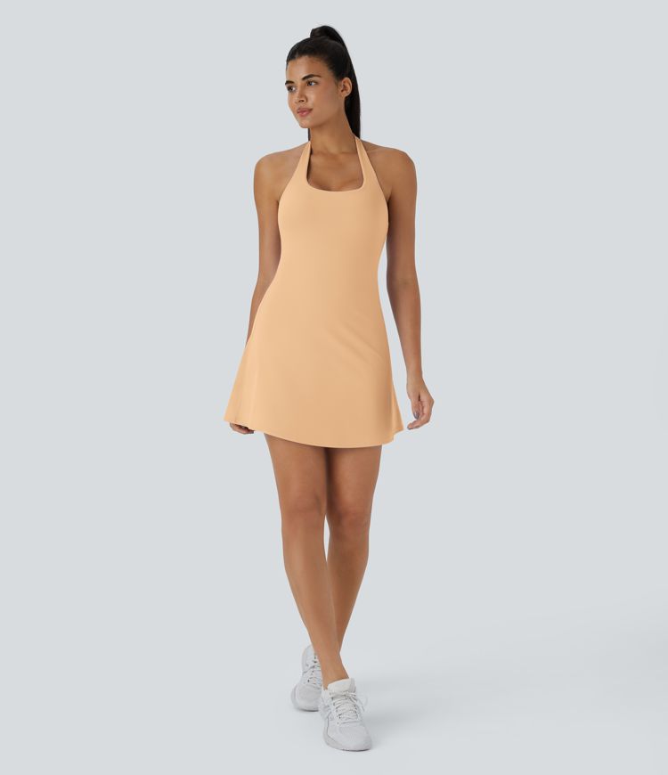 SoftlyZero™ Plush Halter 2-in-1 Pocket Mini Slip Active Dress