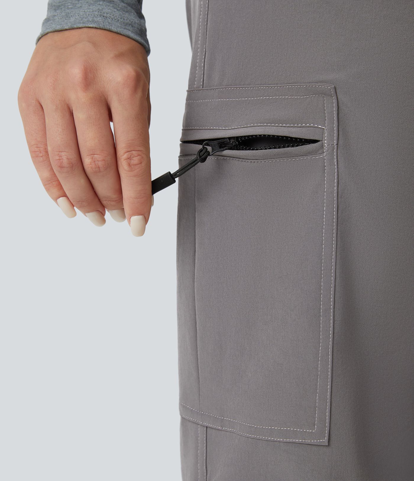 Mid Rise Zipper Pockets Casual Cargo Joggers