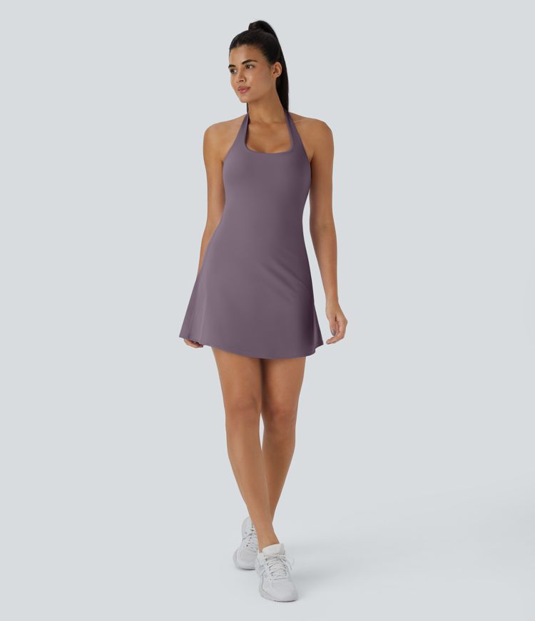 Softlyzero™ Plush Halter Backless 2-in-1 Pocket Mini Slip Active Dress