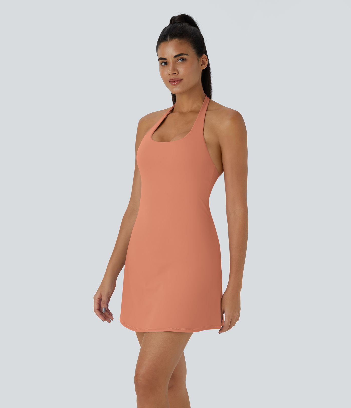 SoftlyZero™ Plush Halter 2-in-1 Pocket Mini Slip Active Dress