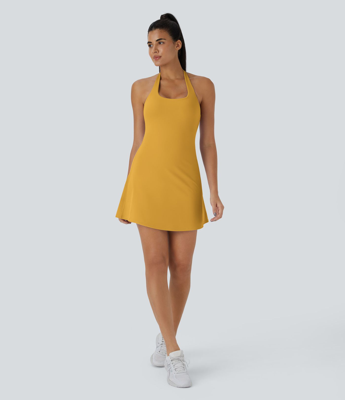 Softlyzero™ Plush Halter Backless 2-in-1 Pocket Mini Slip Active Dress