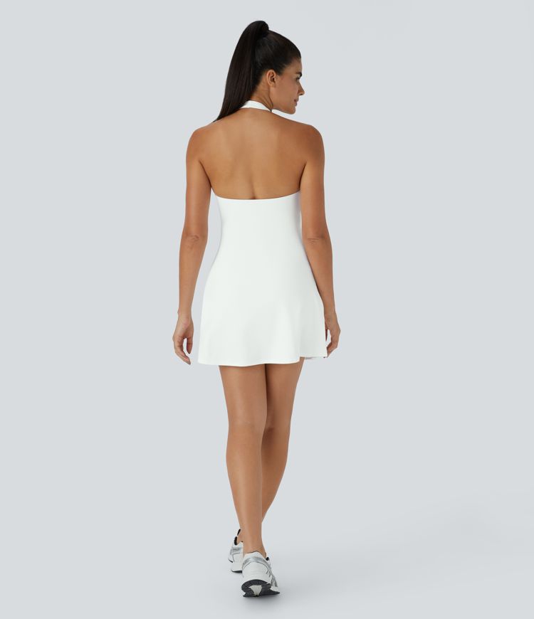 SoftlyZero™ Plush Halter 2-in-1 Pocket Mini Slip Active Dress