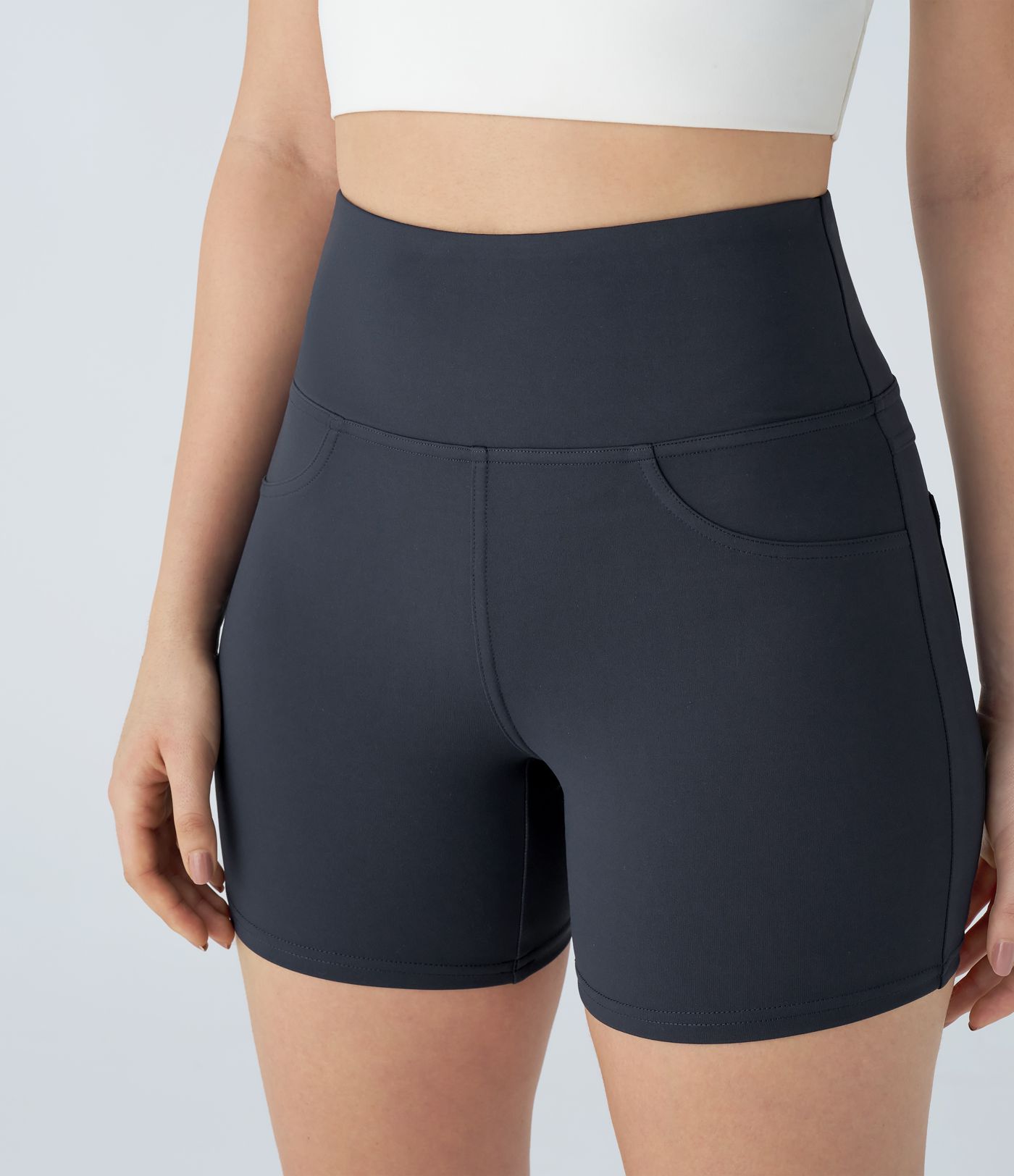 DayStretch High Waisted Pocket Yoga Biker Shorts 5''