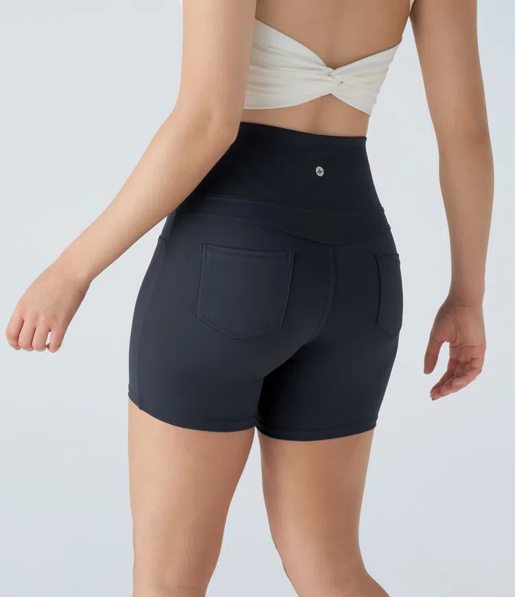 High Waisted Pocket Yoga Biker Shorts 5''