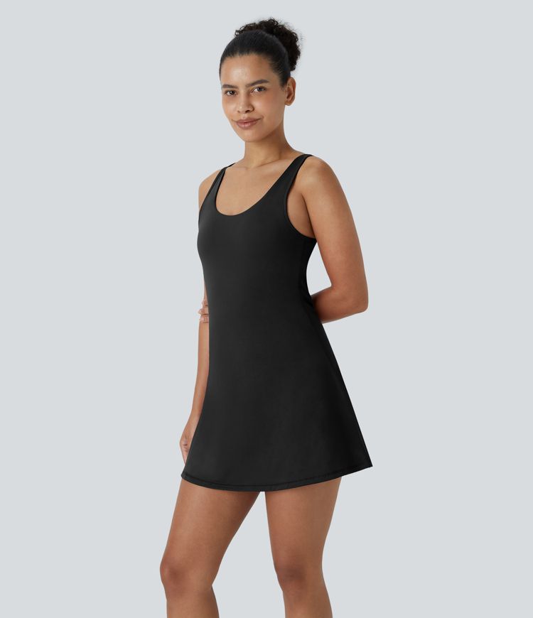 Softlyzero™ Airy Backless Racerback Cut Out 2-in-1 Pocket Cool Touch Mini Tennis Active Dress-UPF50+