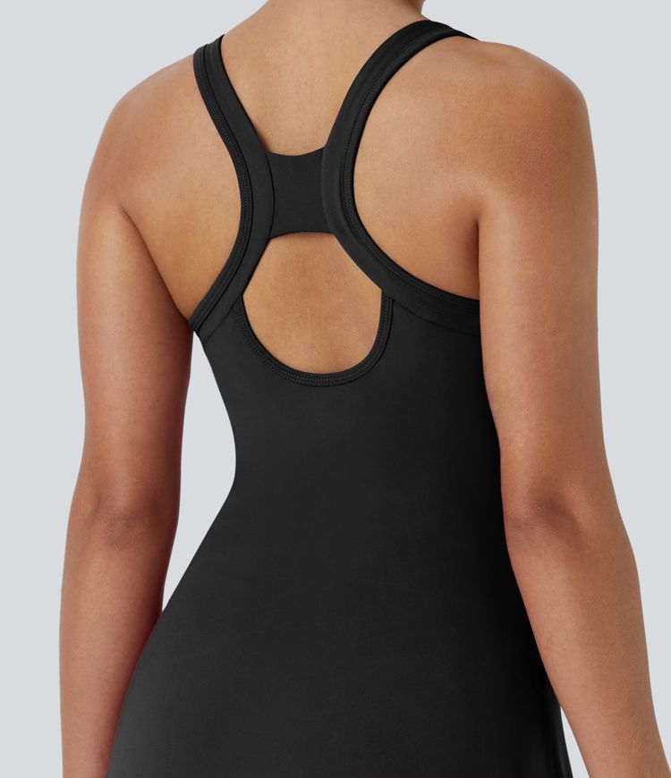 Softlyzero™ Airy Backless Racerback Cut Out 2-in-1 Pocket Cool Touch Mini Tennis Active Dress-UPF50+