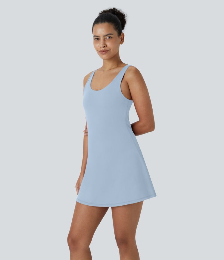 Softlyzero™ Airy Backless Racerback Cutout 2-in-1 Pocket Cool Touch Mini Tennis Active Dress