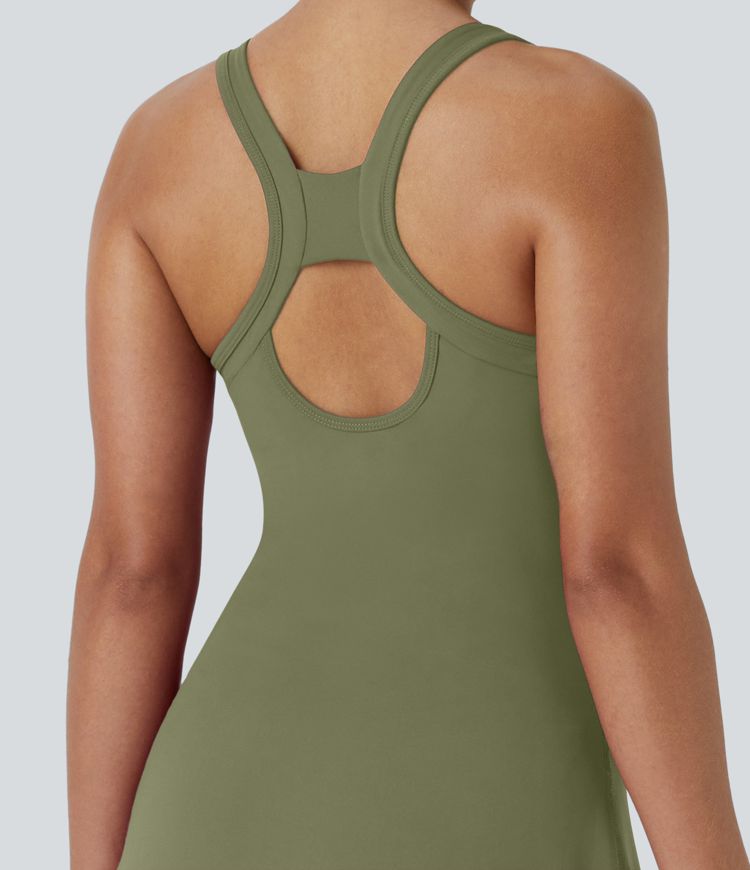 SoftlyZero™ Airy Racerback Cut Out 2-in-1 Pocket Cool Touch Mini Tennis Active Dress-UPF50+