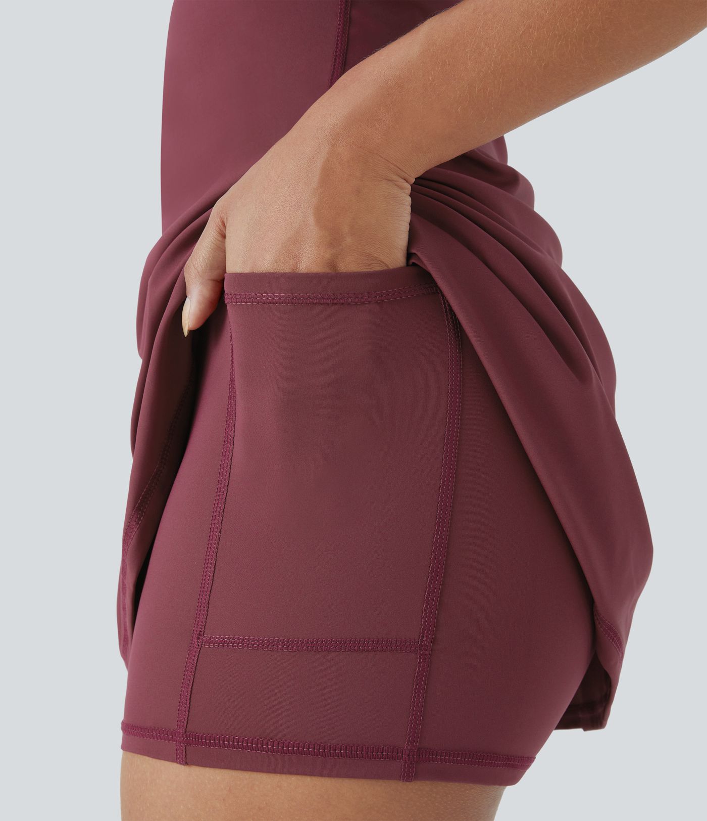 Vestido Activo de Tenis Mini SoftlyZero™ con Corte Aireado Racerback, Bolsillo 2 en 1 de Tacto Fresco - UPF50+