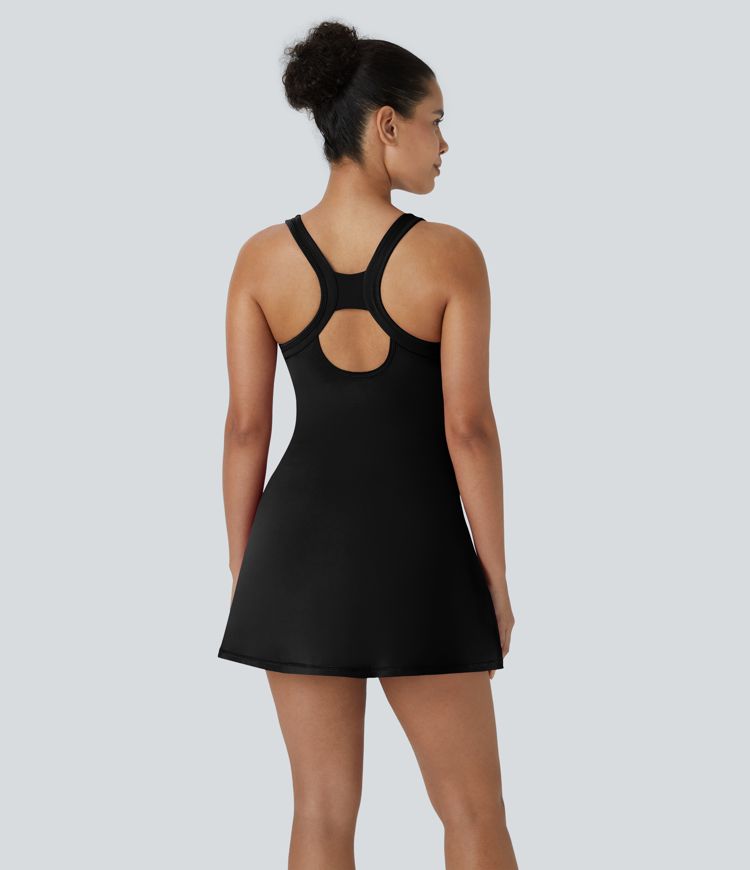 Softlyzero™ Airy Backless Racerback Cut Out 2-in-1 Pocket Cool Touch Mini Tennis Active Dress-UPF50+