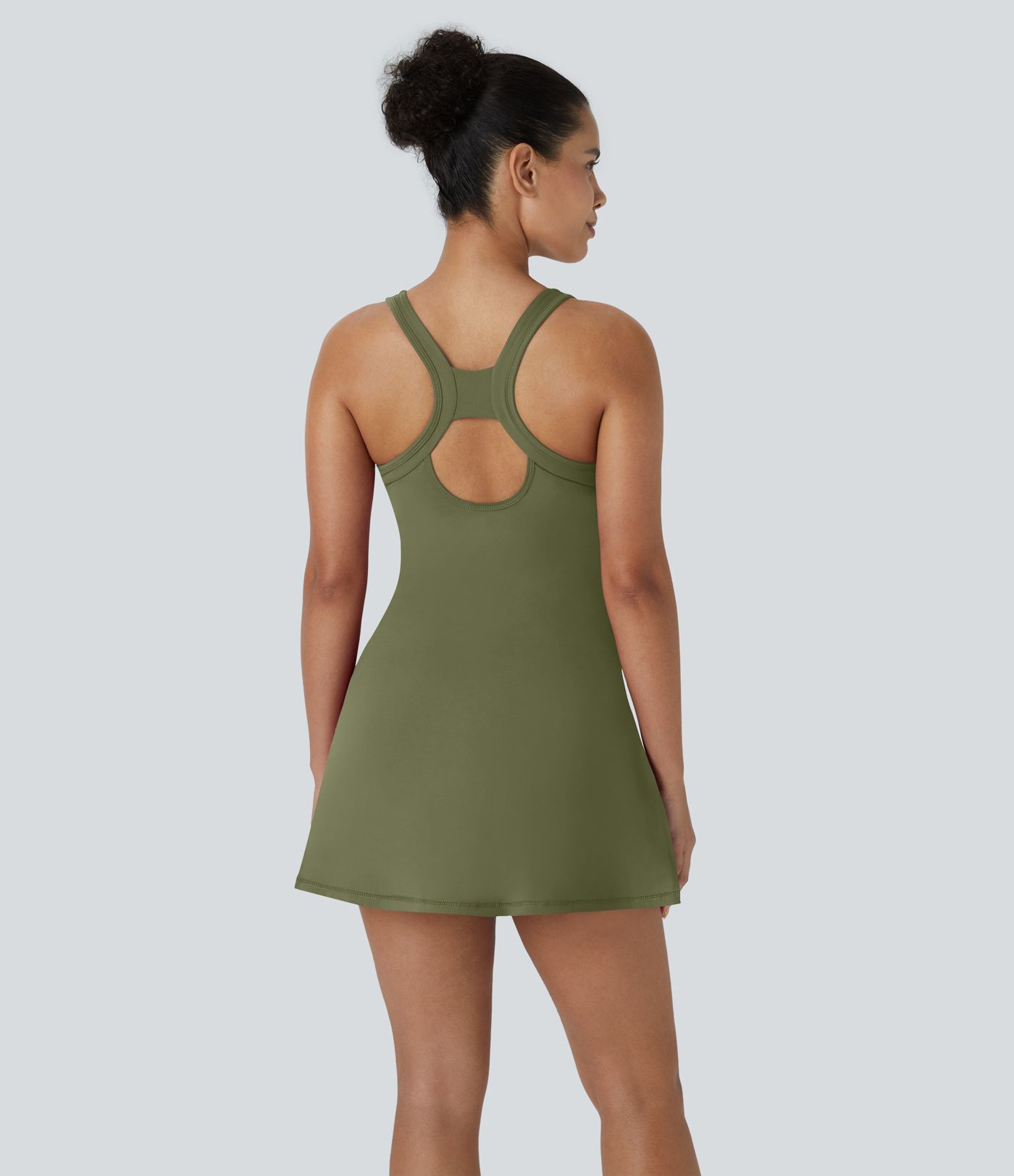 SoftlyZero™ Airy Racerback Cut Out 2-in-1 Pocket Cool Touch Mini Tennis Active Dress-UPF50+