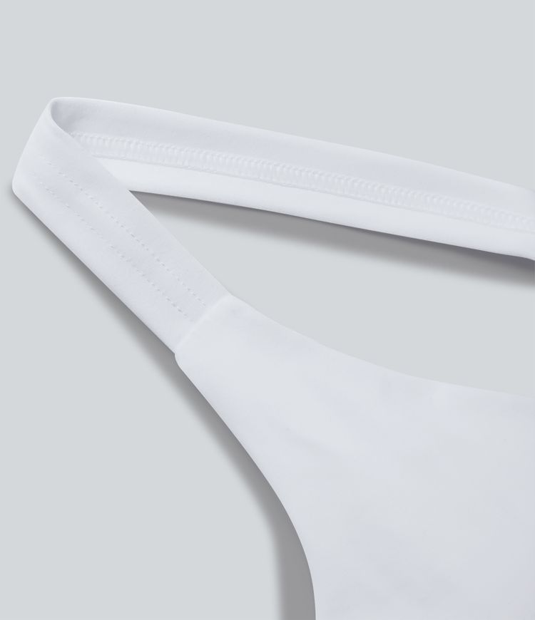 Low Support Crossover Hem Cut Out Racerback Yoga Sports Bra