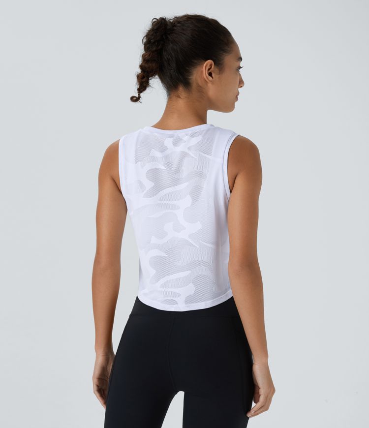 Loose Camo Cropped Tank Top