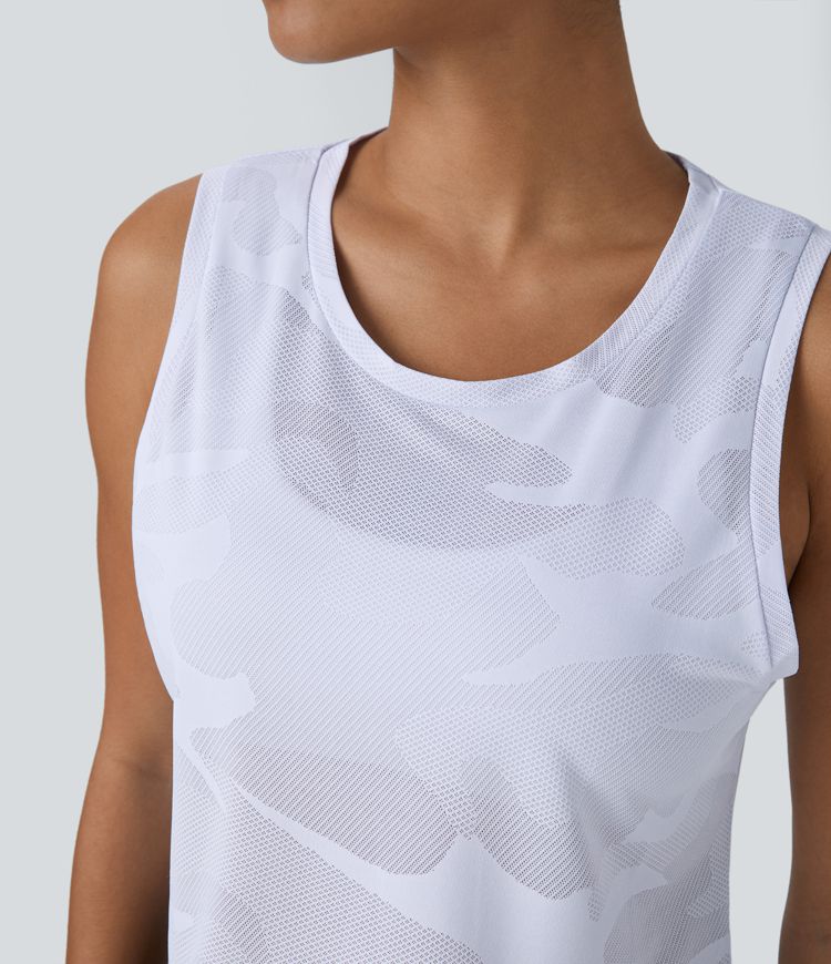 Loose Camo Cropped Tank Top