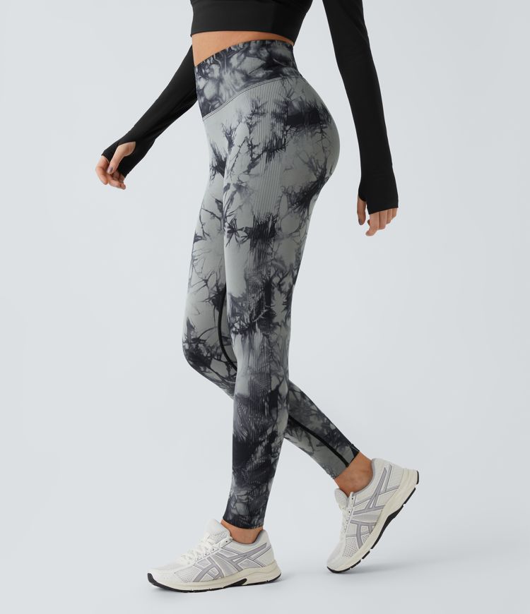 Seamless Flow High Waisted Tie Dye Yoga Leggings