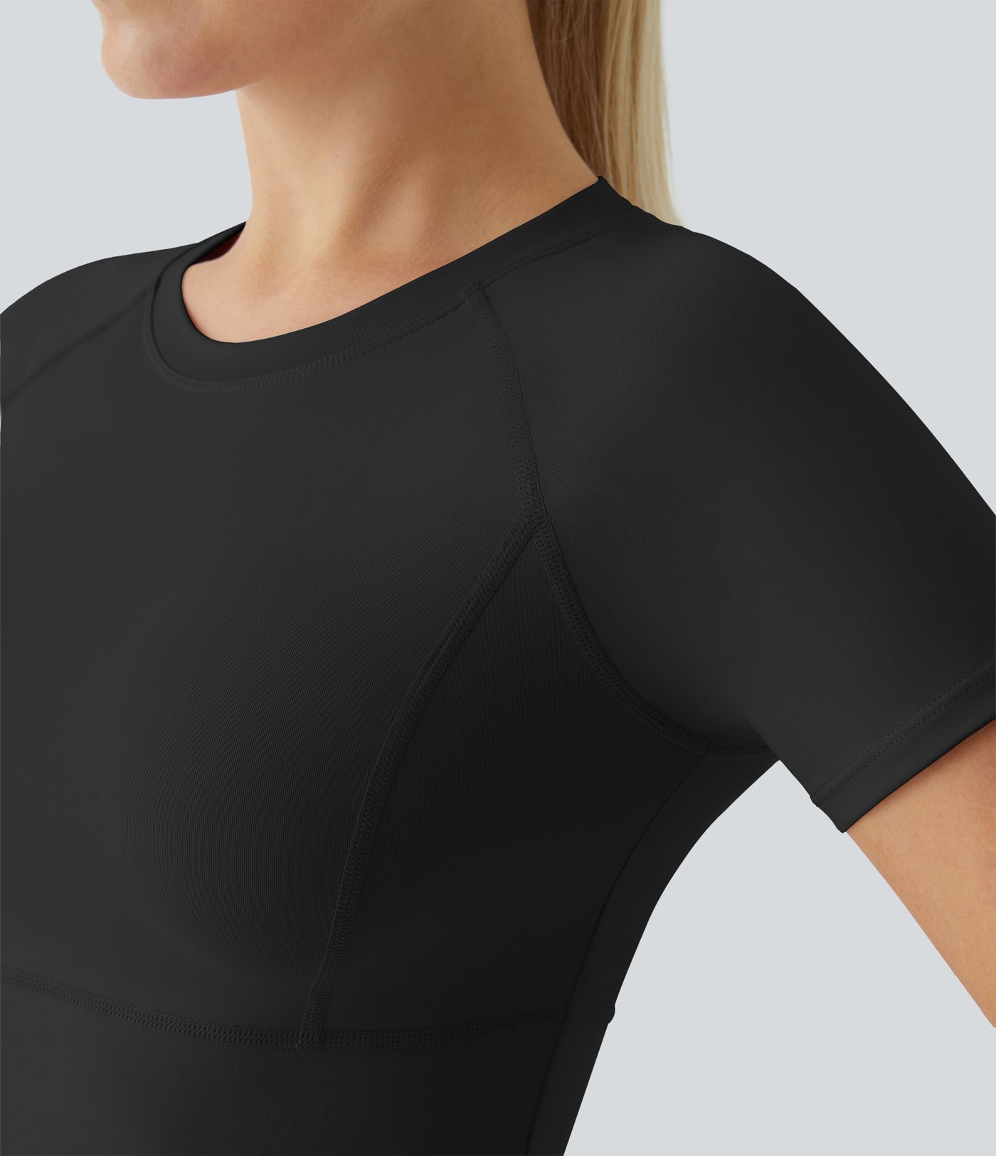 Top corto de yoga y deportes de manga corta