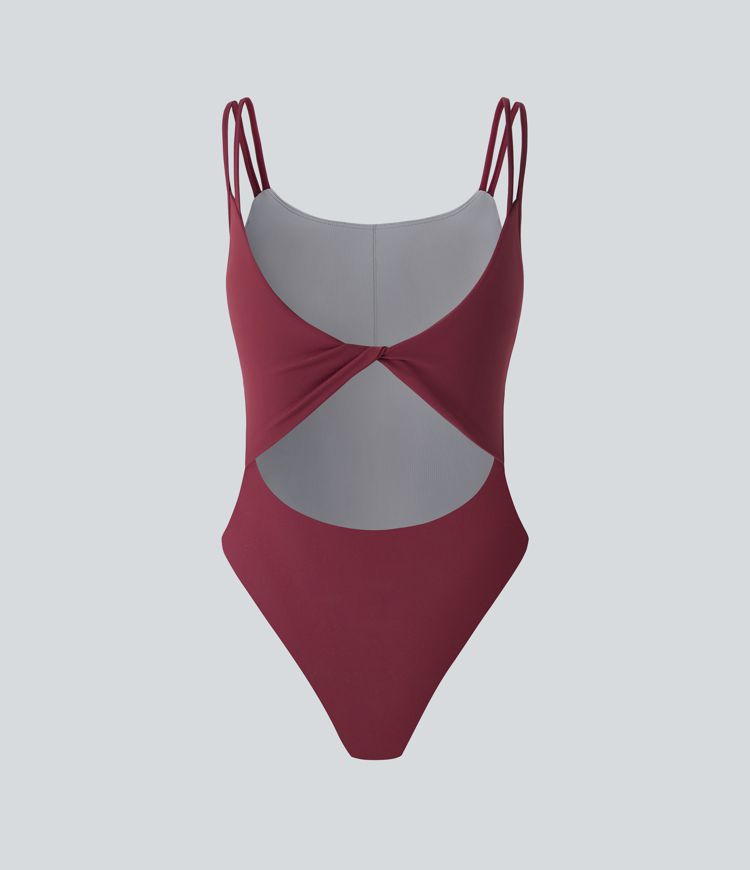 Body de yoga con tirantes dobles y espalda descubierta retorcida