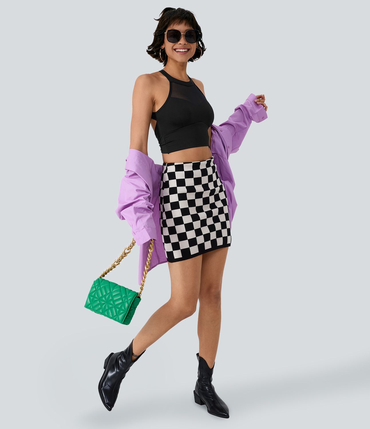 In My Feels Softlyzero™ Airy Rückenfreier, verdrehter Cool-Touch-Sport-BH mit Kontrastnetz, Neckholder und geringer Unterstützung