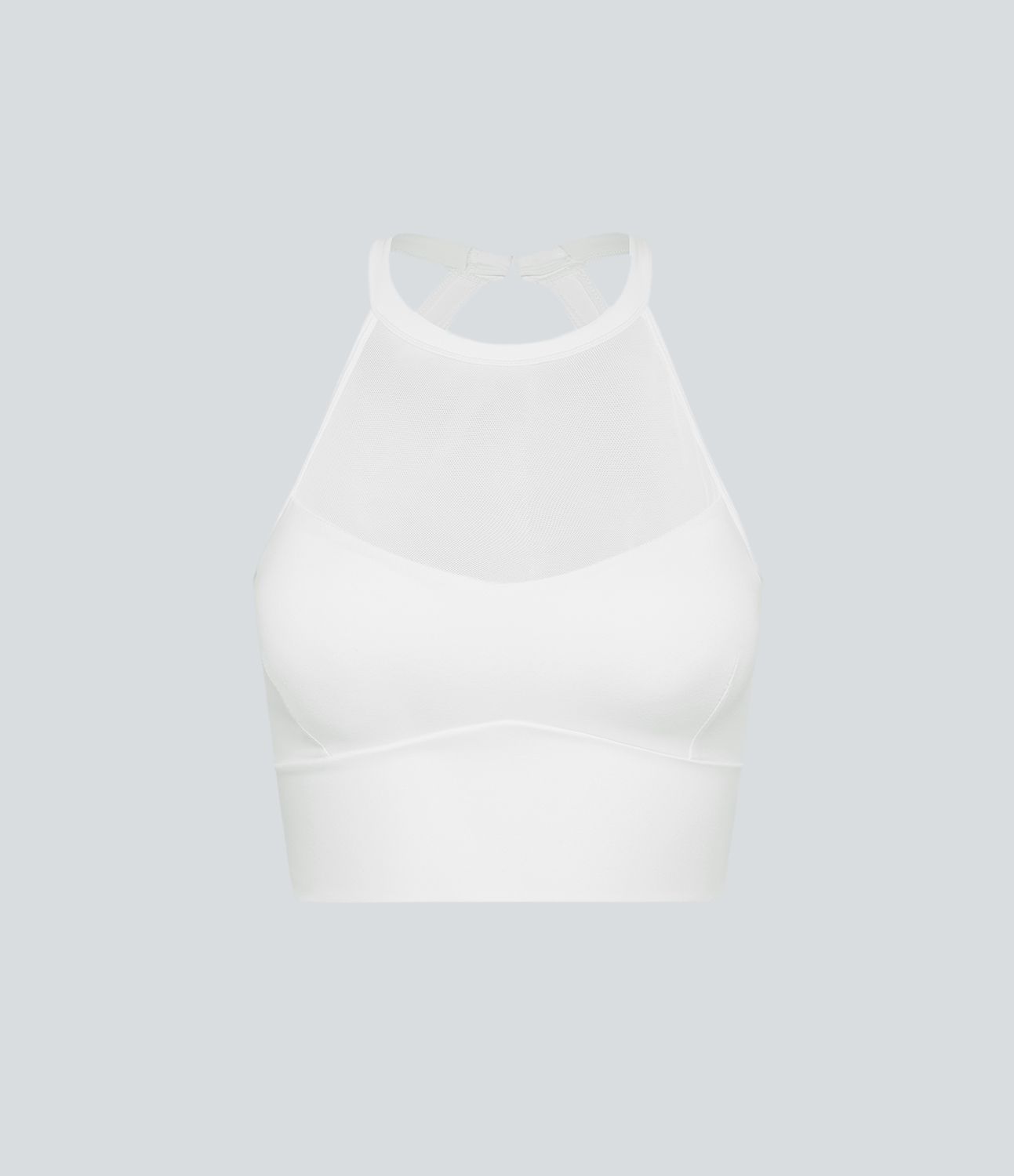 SoftlyZero™ Airy Low Support Halter Neck Contrast Mesh Cool Touch Sports Bra-UPF50+