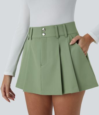 Taillenhoch mit Reißverschlusstasche Geraffte Micro Mini Casual Rock