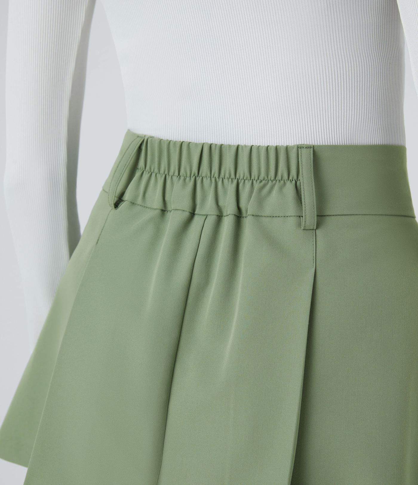 Taillenhoch mit Reißverschlusstasche Geraffte Micro Mini Casual Rock