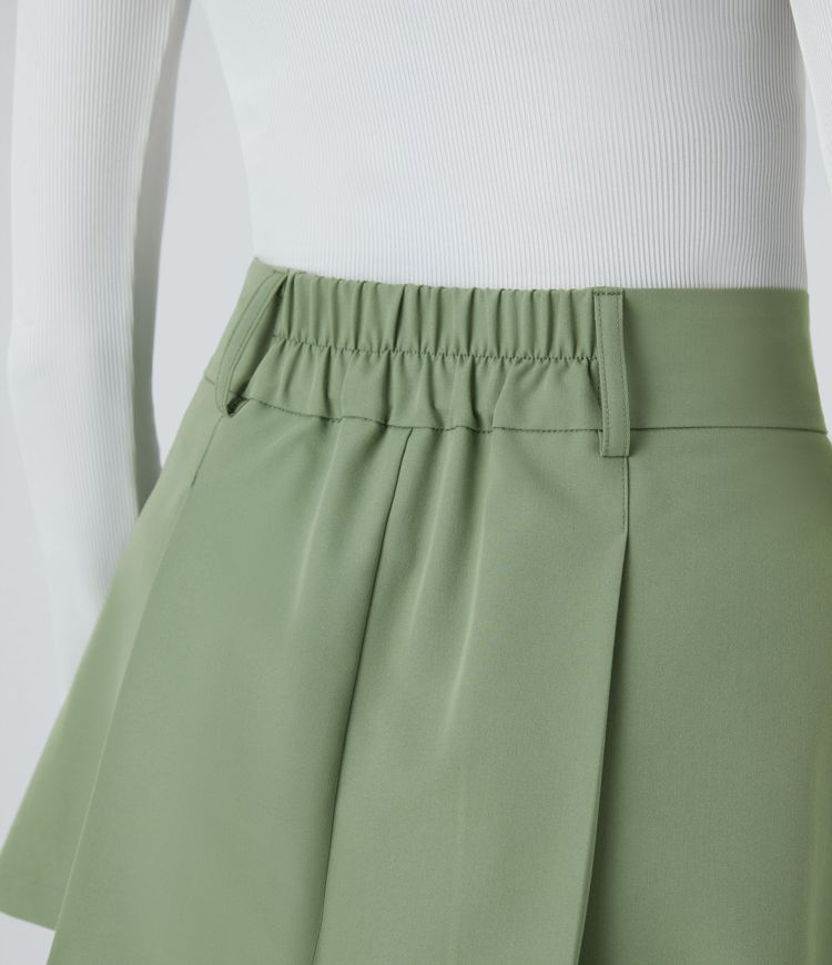 Taillenhoch mit Reißverschlusstasche Geraffte Micro Mini Casual Rock