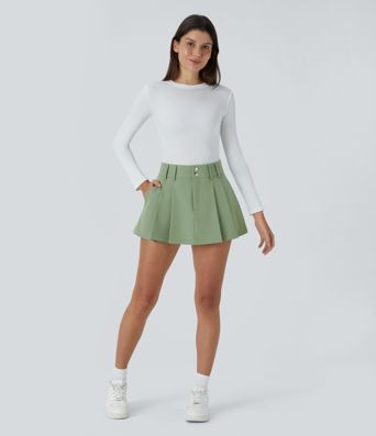 Taillenhoch mit Reißverschlusstasche Geraffte Micro Mini Casual Rock