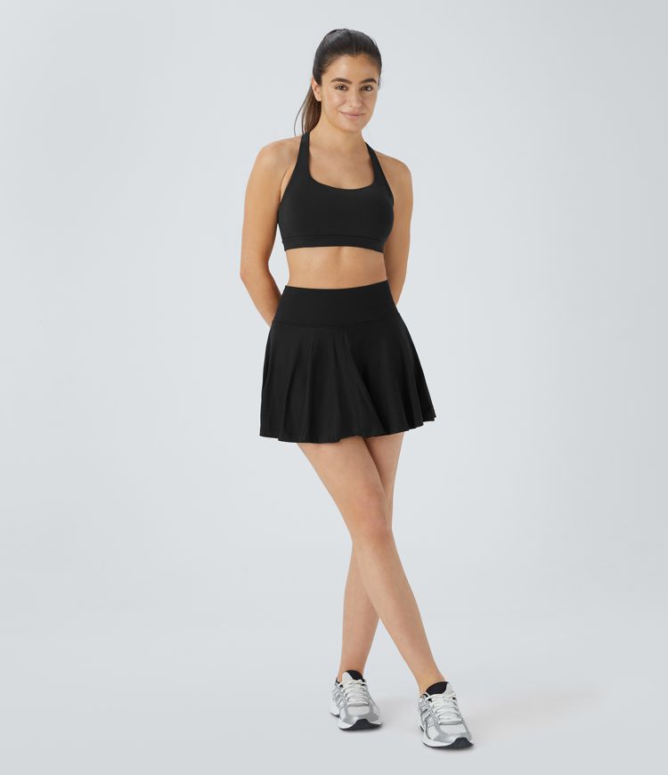 OneForm - Ausgestellter 2-in-1 Yoga-Minirock mit hohem Bund, Seitentaschen und nahtlosem Flow