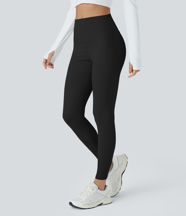 SoCinched High Waisted Tummy Control Pocket Hollow 7/8 Shaping Pilates Leggings