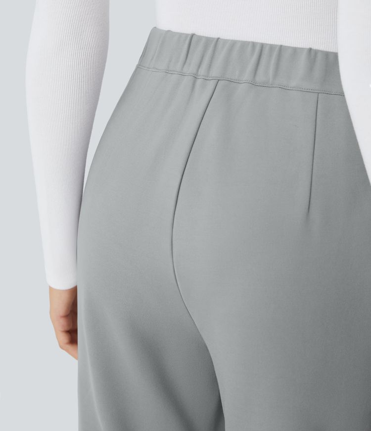 High Waisted Decorative Ankle Length Work Tapered Pants