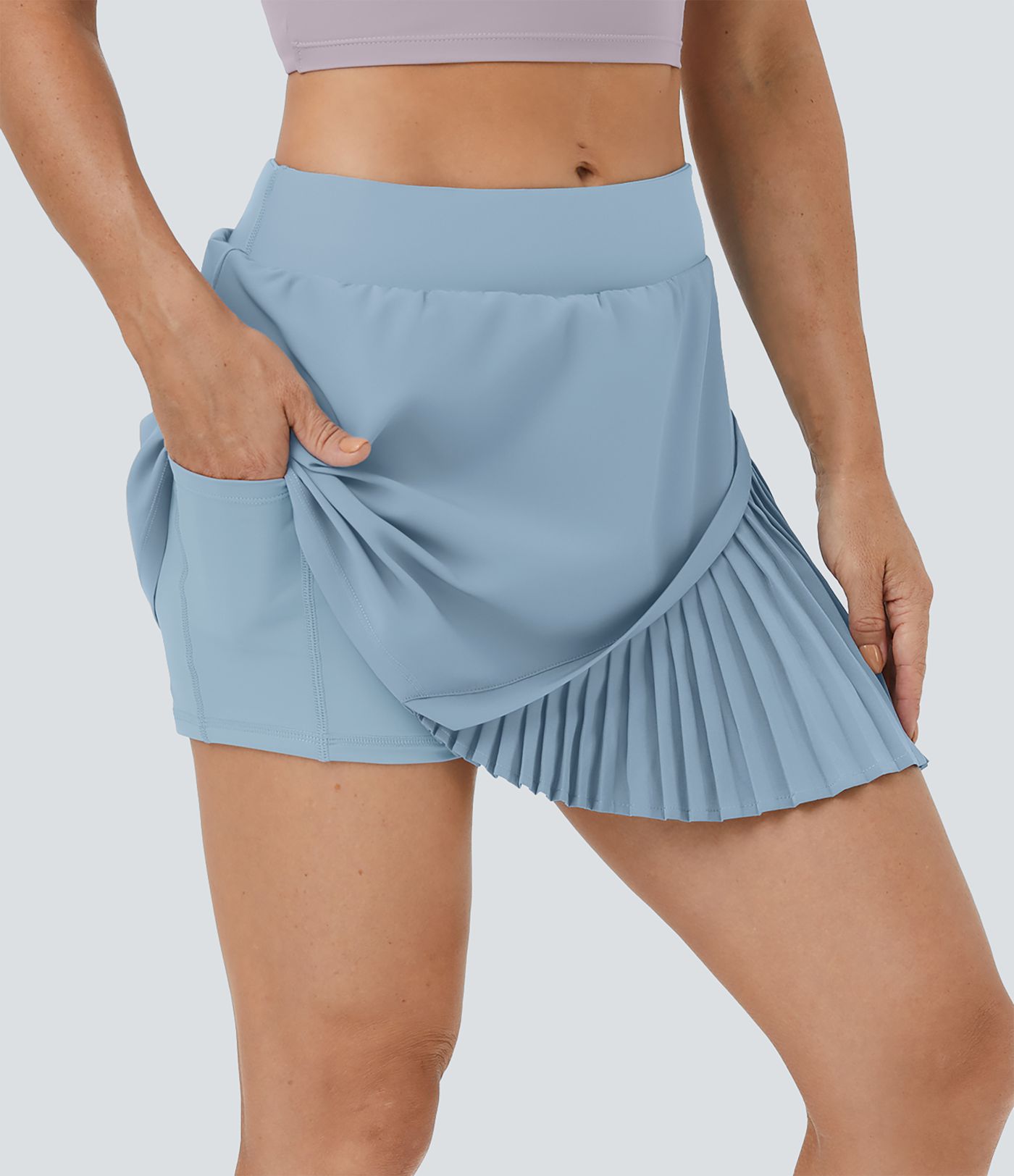 Everyday 2-in-1 Pleated Patchwork Tennis Skirt-Kinetic