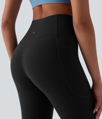 Halara UltraSculpt™ High Waisted Tummy Control Shaping Yoga Bootcut 7/8 Leggings with Pockets
